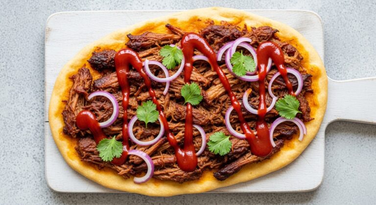BBQ Pulled Pork Flatbread – A Smoky, Savory Bite That Satisfies Every Craving