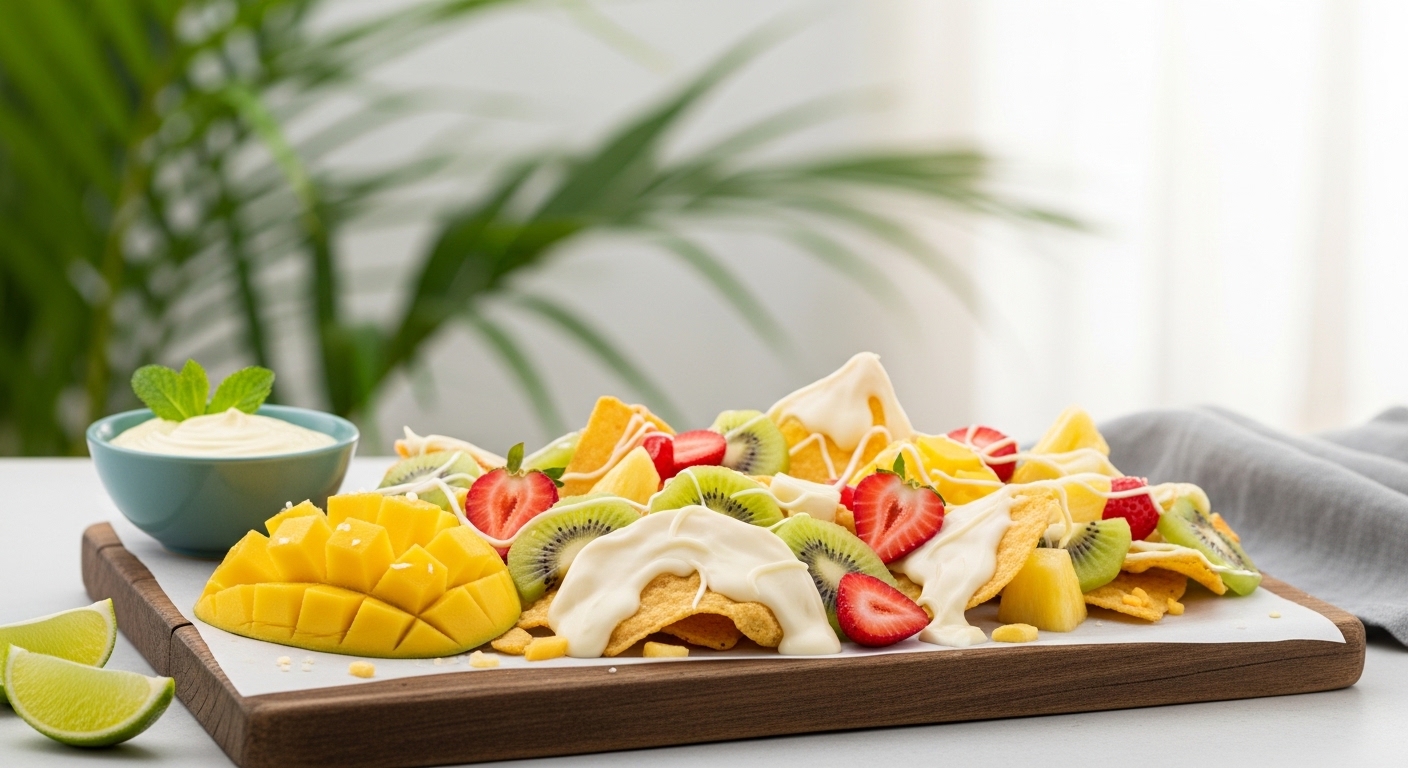 Indulge in the Sweet & Savory Fusion of Tropical Fruit Nachos Indulge in the Sweet & Savory Fusion of Tropical Fruit Nachos