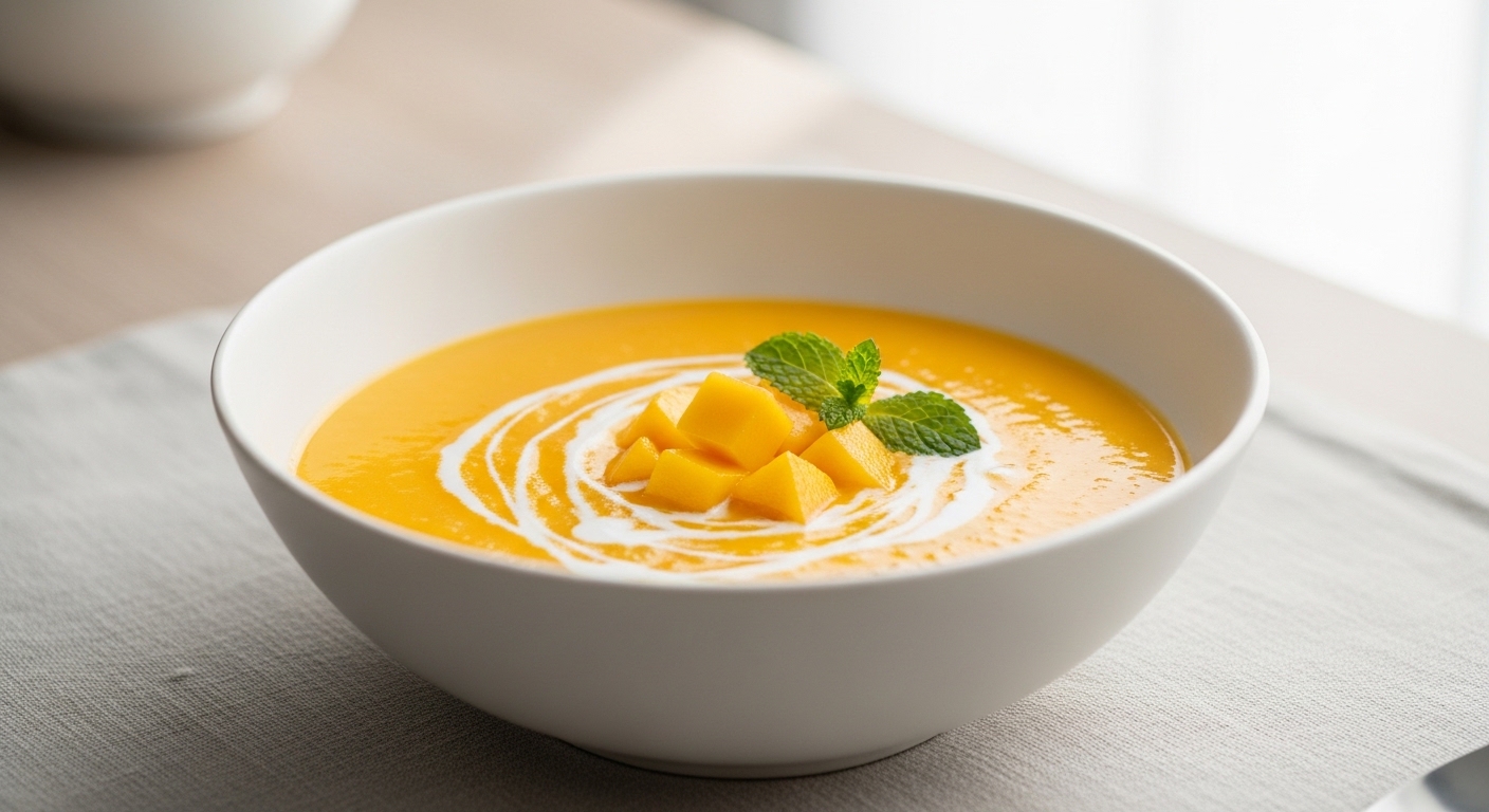 Cool Down This Summer with a Refreshing Glass of Chilled Mango Soup