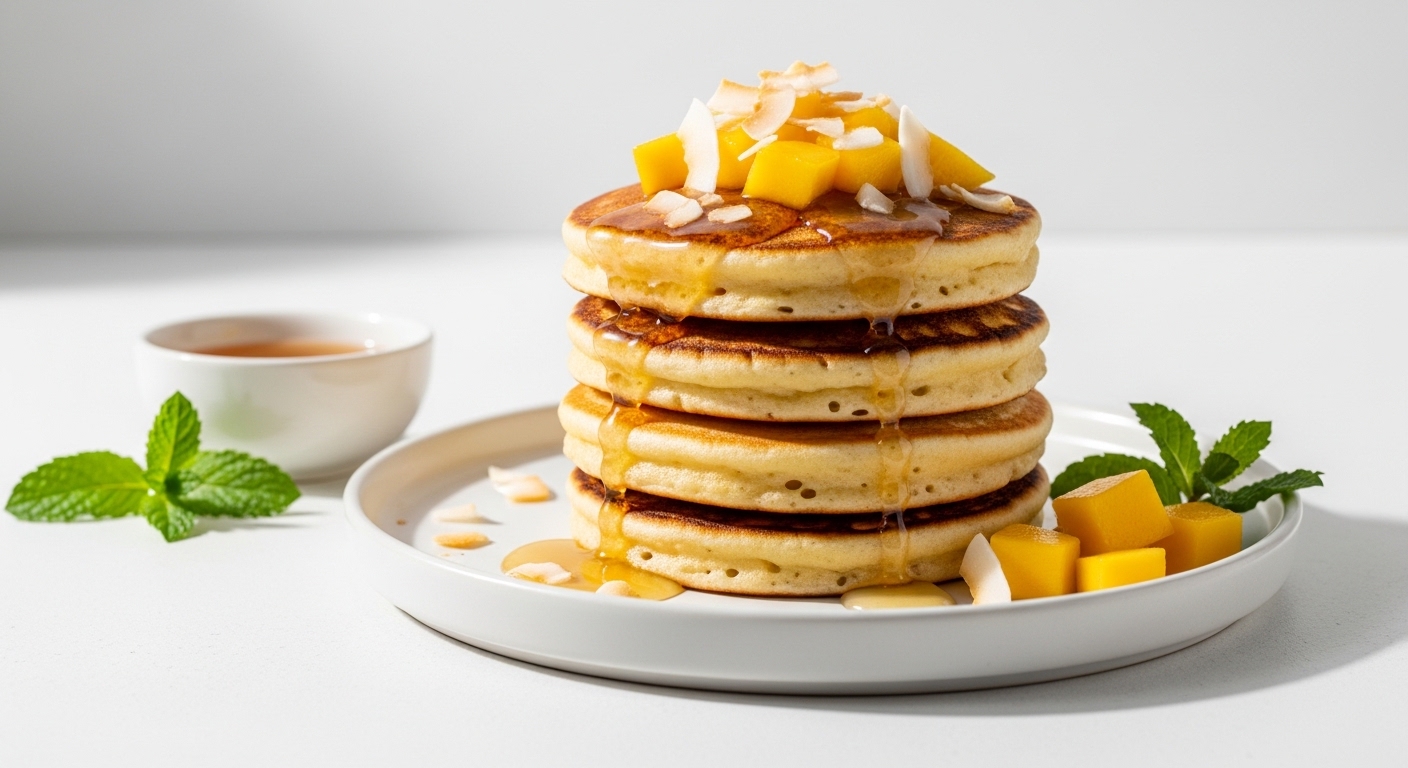 Fluffy Mango Coconut Pancakes: The Perfect Tropical Breakfast Treat Fluffy Mango Coconut Pancakes: The Perfect Tropical Breakfast Treat