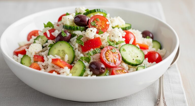 Chilled Mediterranean Veggie Rice: A Refreshing, Flavor-Packed Meal Ready in 30 Minutes