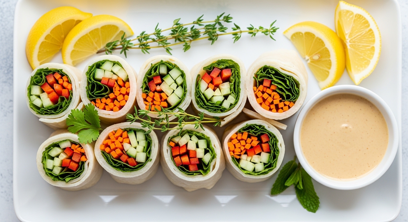 Lemon Herb Veggie Rice Wraps: Fresh, Flavorful, and Perfect for Lunch or Dinner
