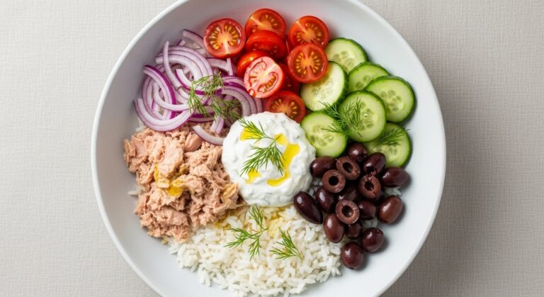 Chilled Greek Tuna Rice Bowls: A Refreshing Twist on Mediterranean Flavors