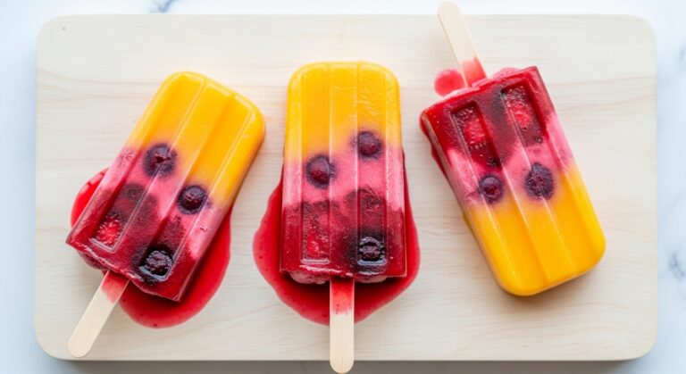 Indulge in the Sweet, Tangy Bliss of Homemade Mango Berry Popsicles