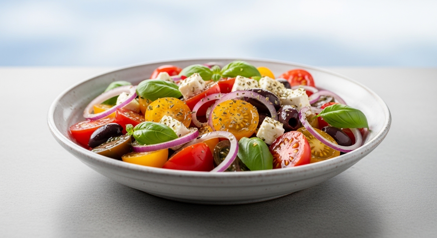 Mediterranean Tomato Salad: A Burst of Sun-Kissed Flavor in Every Bite