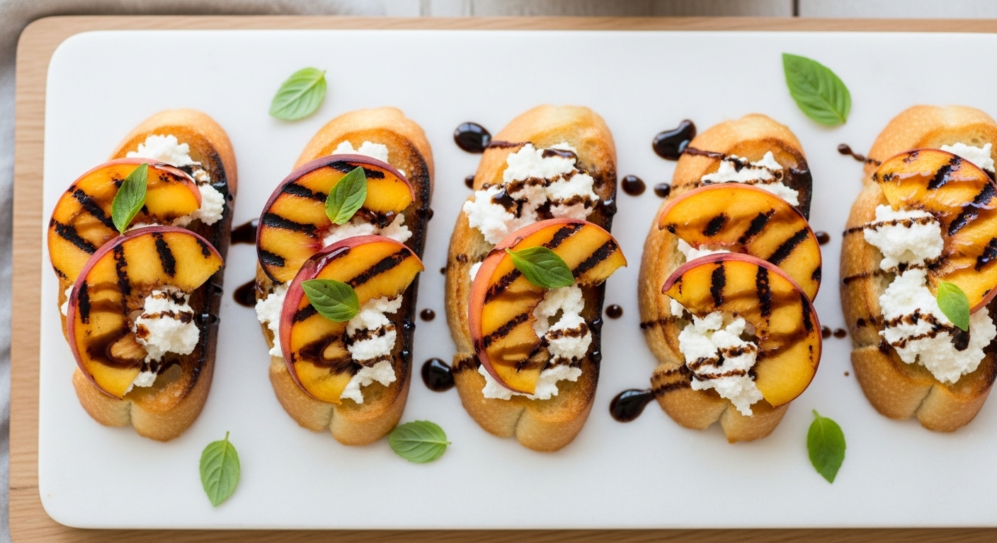 Grilled Peach Crostini: A Sweet and Savory Summer Sensation