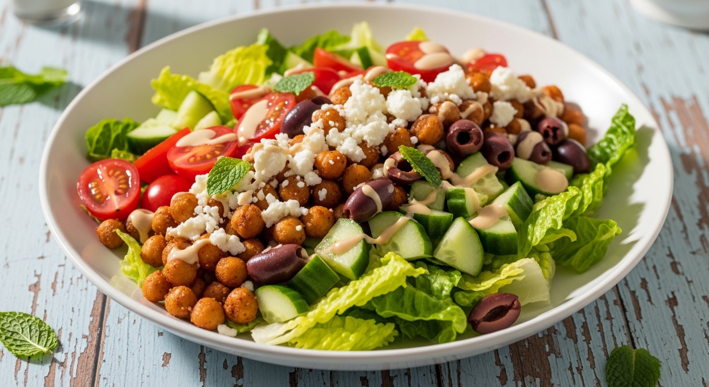 Mediterranean Chickpea Taco Salad: A Flavor-Packed, Veggie-Loaded Twist on Tacos