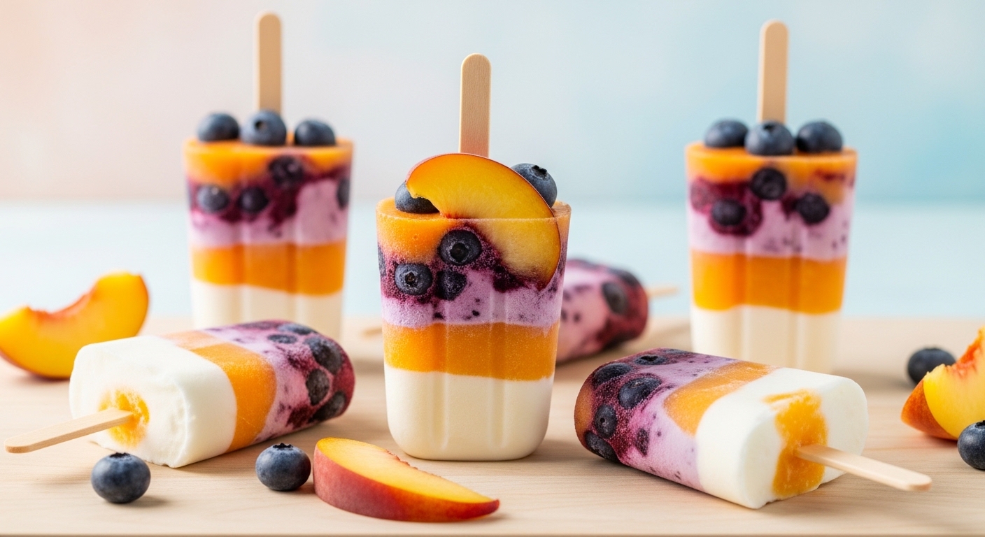 Peach Blueberry Yogurt Pops – A Refreshing, Creamy Summer Treat