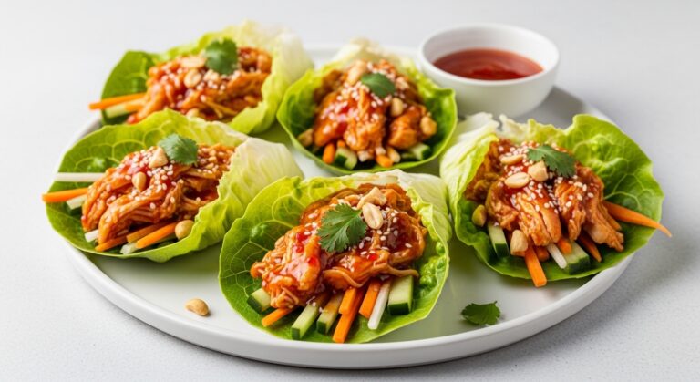 Sweet Chili Chicken Lettuce Wraps – The Perfect Bite-Sized Flavor Bomb