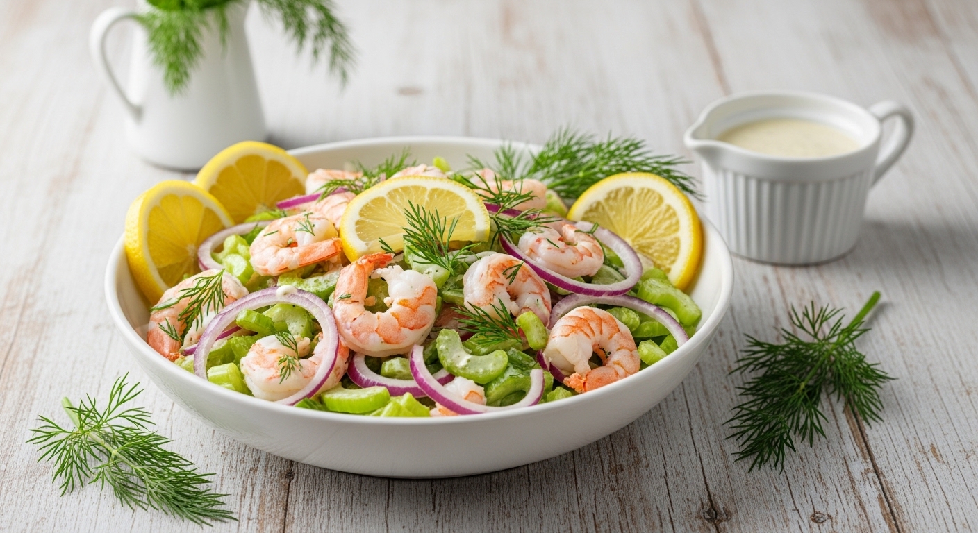 A Bright & Zesty Lemon Dill Shrimp Salad That’s Ready in 20 Minutes