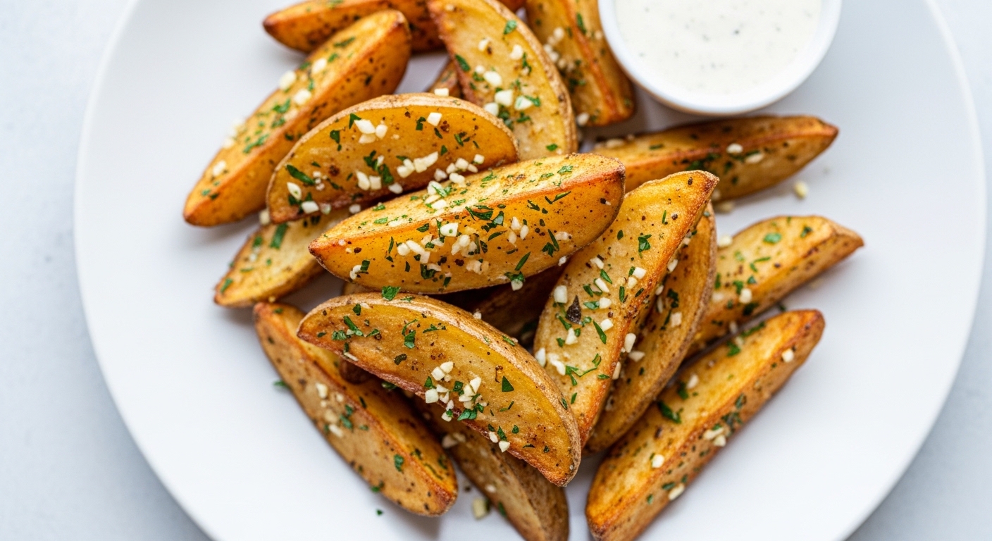 Crispy Garlic Herb Potato Wedges That Are Irresistible