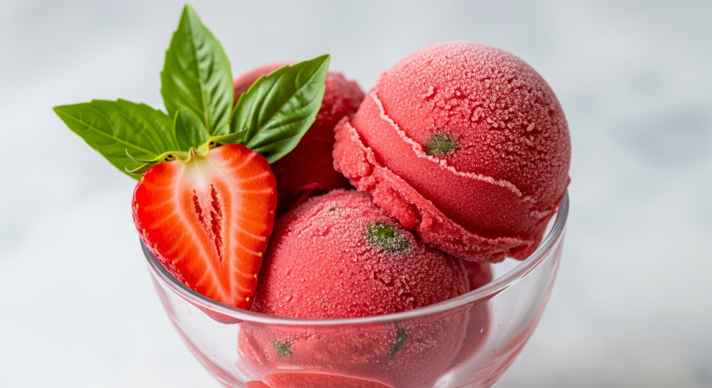 Strawberry Basil Sorbet: A Refreshing Summer Treat That’s as Beautiful as It Is Delicious