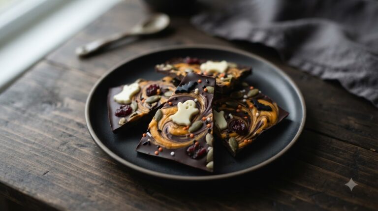 Spooky Pumpkin Chocolate Bark