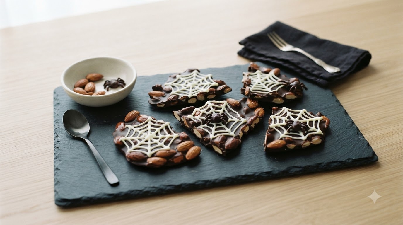 Spider Almond Chocolate Bark Spider Almond Chocolate Bark