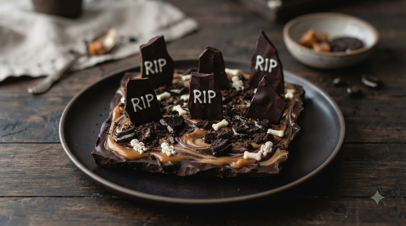 Graveyard Caramel Chocolate Bark Graveyard Caramel Chocolate Bark