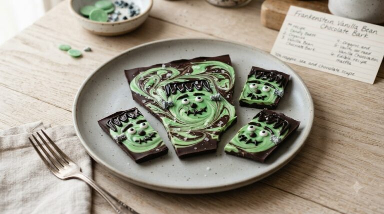 Frankenstein Vanilla Bean Chocolate Bark