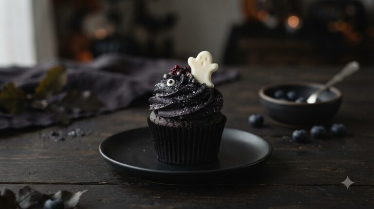 Haunted Blueberry Cupcakes