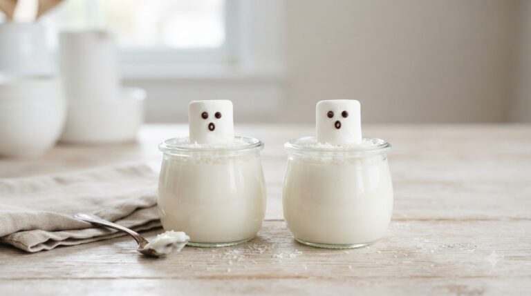 Ghost Coconut Pudding Cups