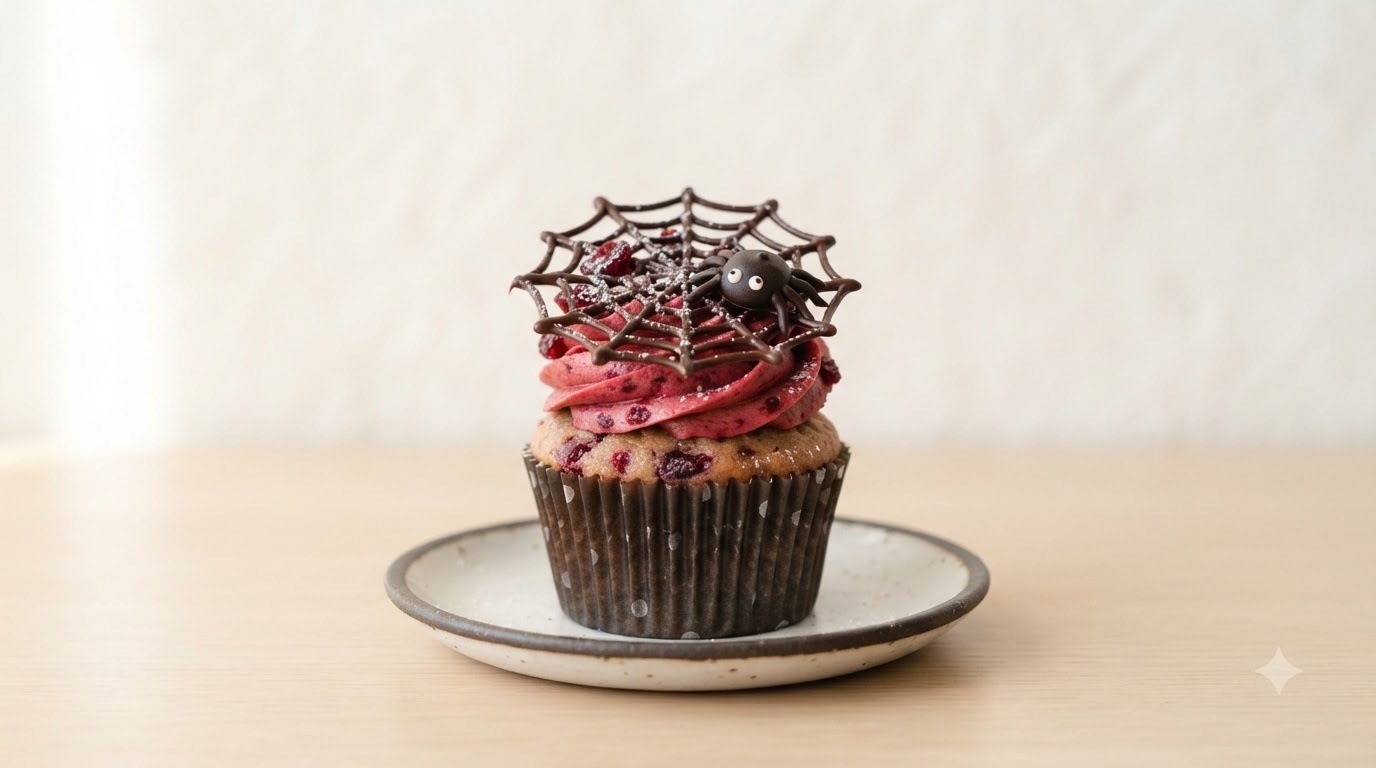 Spider Cranberry Cupcakes Spider Cranberry Cupcakes