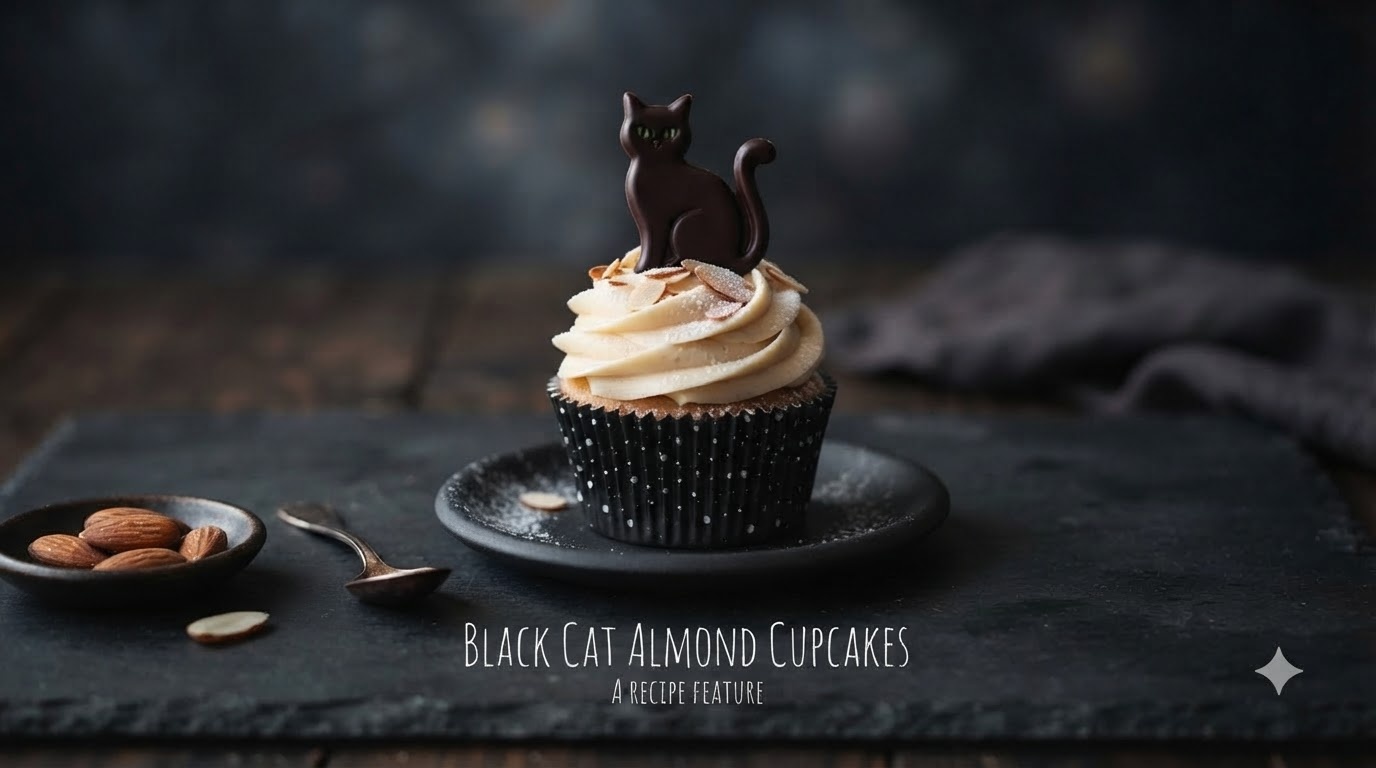 Black Cat Almond Cupcakes