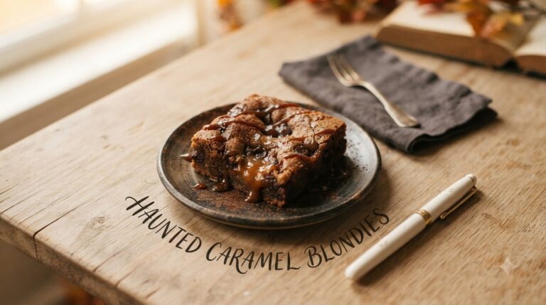 Haunted Caramel Blondies
