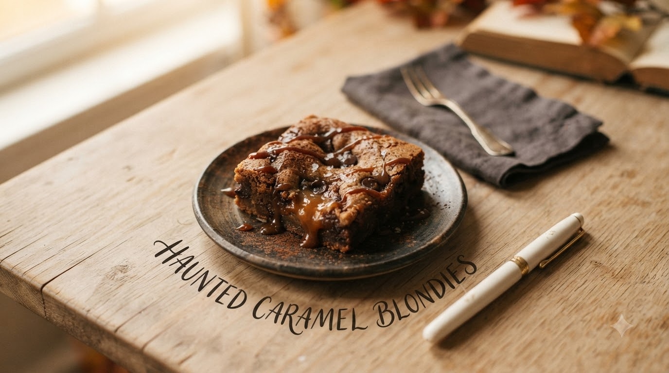 Haunted Caramel Blondies Haunted Caramel Blondies