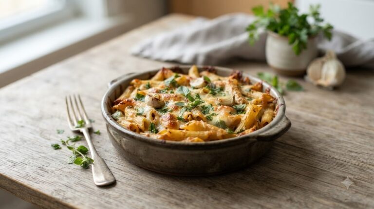 Zombie Garlic Herb Baked Pasta