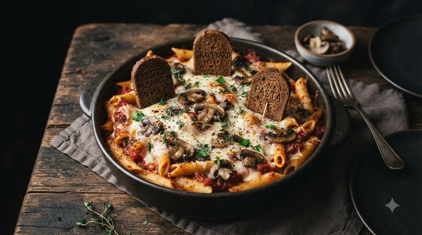 Graveyard Mushroom Baked Pasta Graveyard Mushroom Baked Pasta