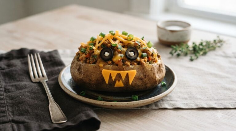 Spooky Turkey Stuffed Potatoes