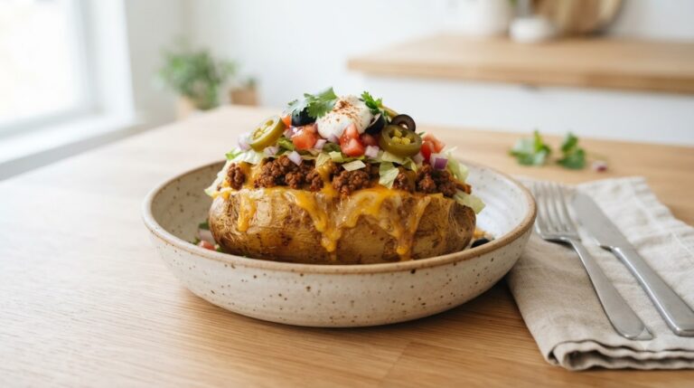 Monster Taco Beef Stuffed Potatoes