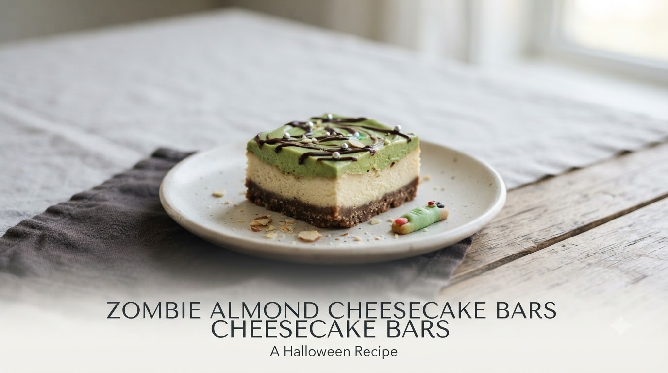 Zombie Almond Cheesecake Bars