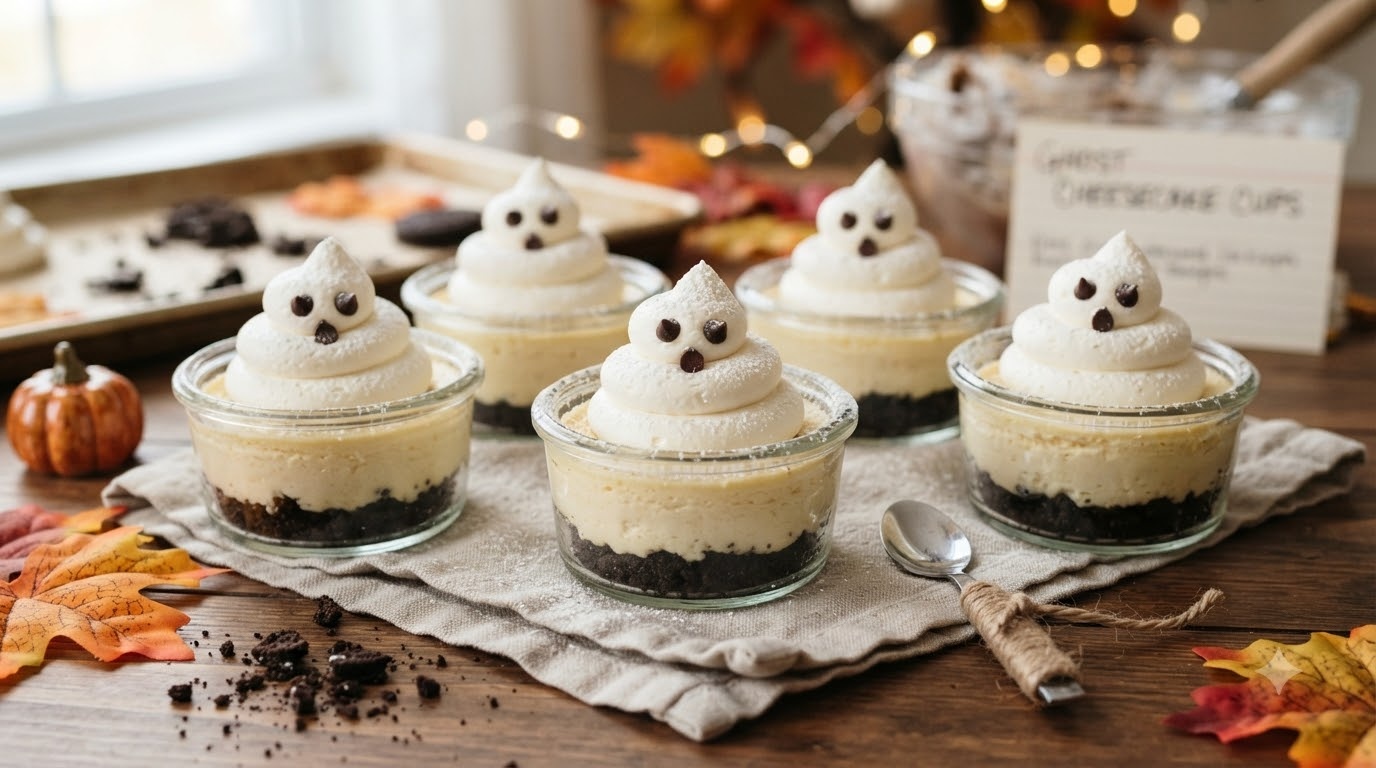 Ghost Cheesecake Cups