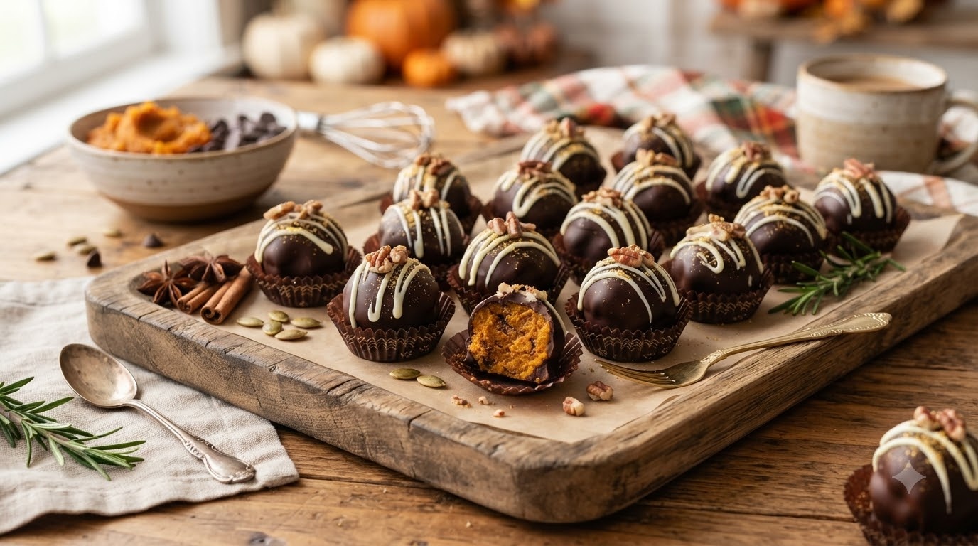 Chocolate Pumpkin Truffles Chocolate Pumpkin Truffles