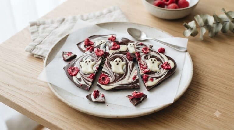 Ghost Raspberry Chocolate Bark